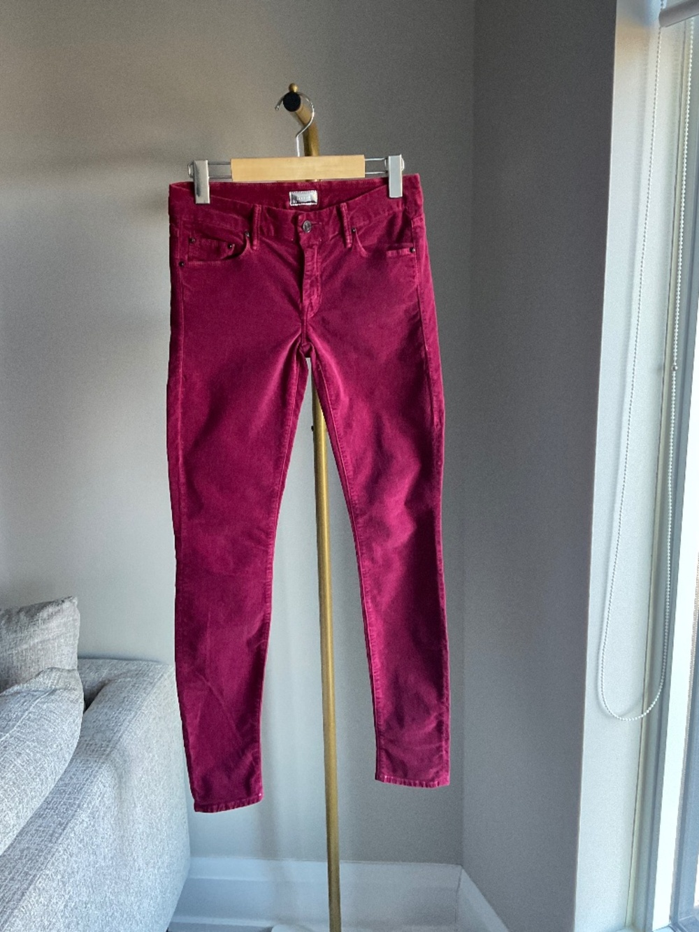 MOTHER The Looker Low-Rise Velvet Pants